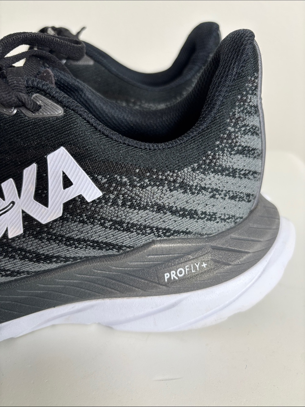 HOKA Mach 5 ProFly+ Running Shoes – Black/White – Women's 9 Wide (D) - Picture 2 of 15